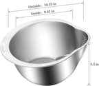 Rice Washer Strainer Bowl - 4-in-1 Washing Bowl for Quinoa, Stainless Steel Rinser With Side Drainers Small Colander for Cleaning Fruits, Vegetables, and Beans - Versatile Kitchen Tool